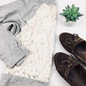 Pins and Needles lace crop sweatshirt